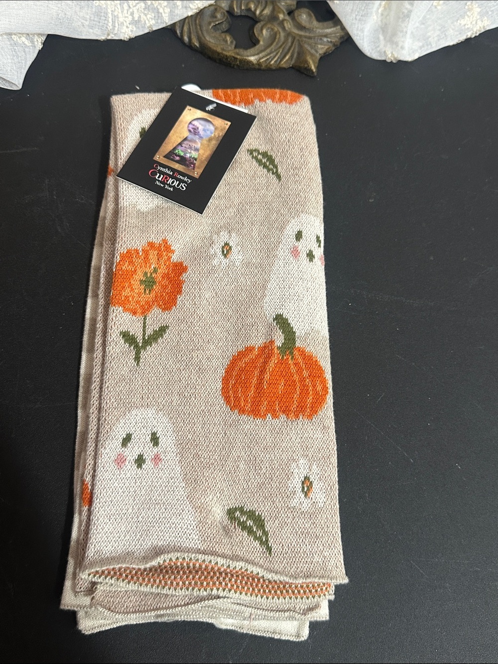 Cynthia Rowley ghost pumpkin kitchen towels set of 2